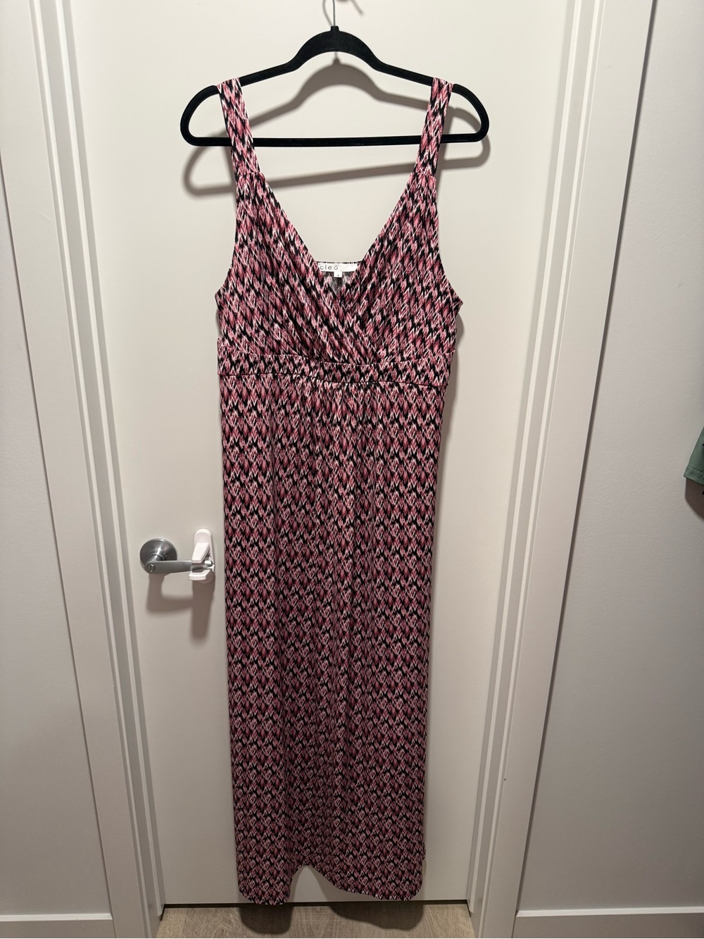 Cleo Plus Size Sleeveless Pink Patterned Maxi Dress
